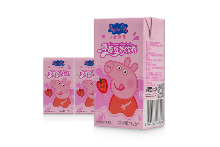 小猪佩奇豆奶草莓 125ML 4盒X9排